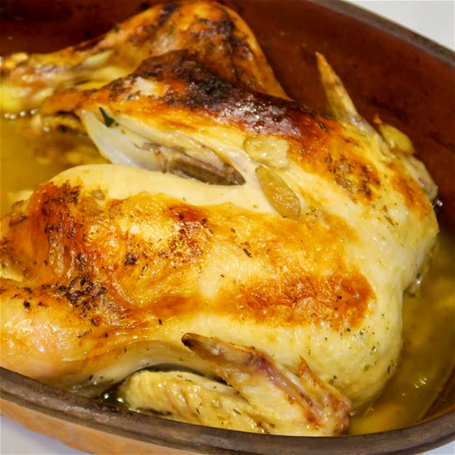 Image of buttery garlic roasted chicken