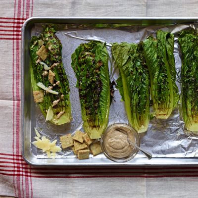 Grilled Caesar Salad & Cheese Biscuits