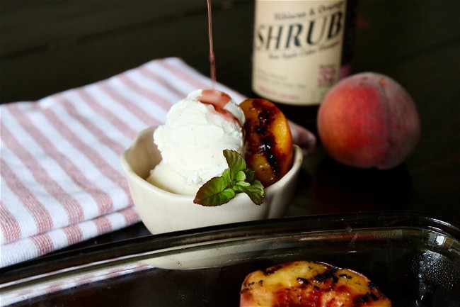 Image of Peach, Ice Cream, and Shrub Delight