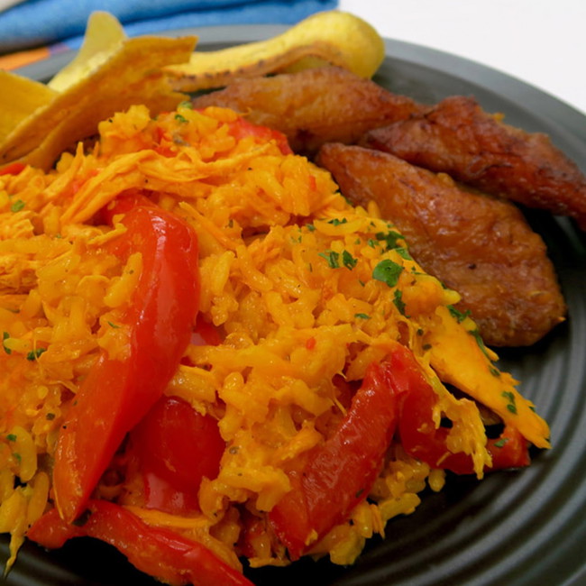 Image of arroz con pollo - chicken & rice panama style