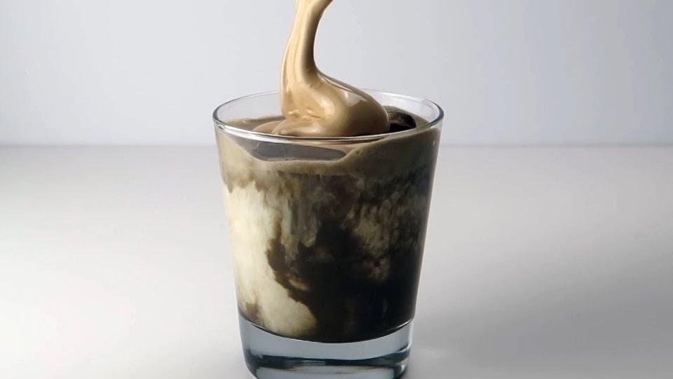 Image of Hojicha Topped With Frothy Coffee