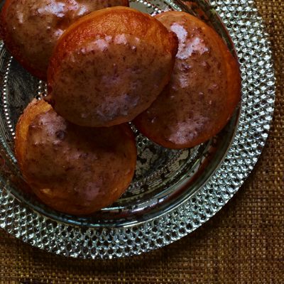 Sufganyot Donuts with a Coffee Raisin Glaze