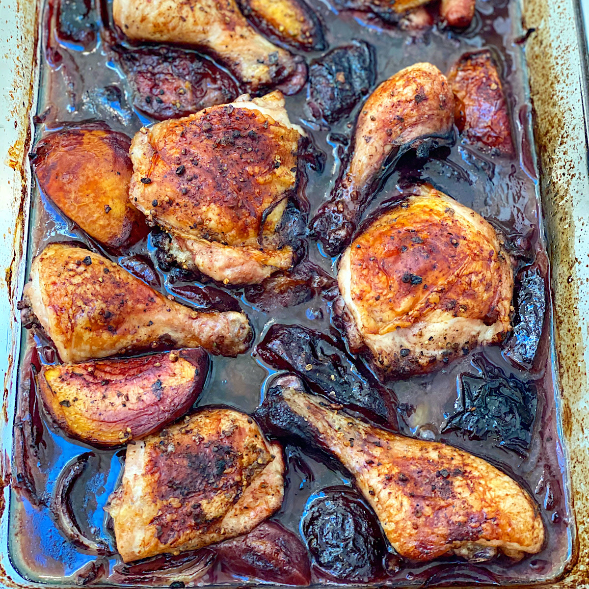 Peach & Plum Braised Chicken Legs