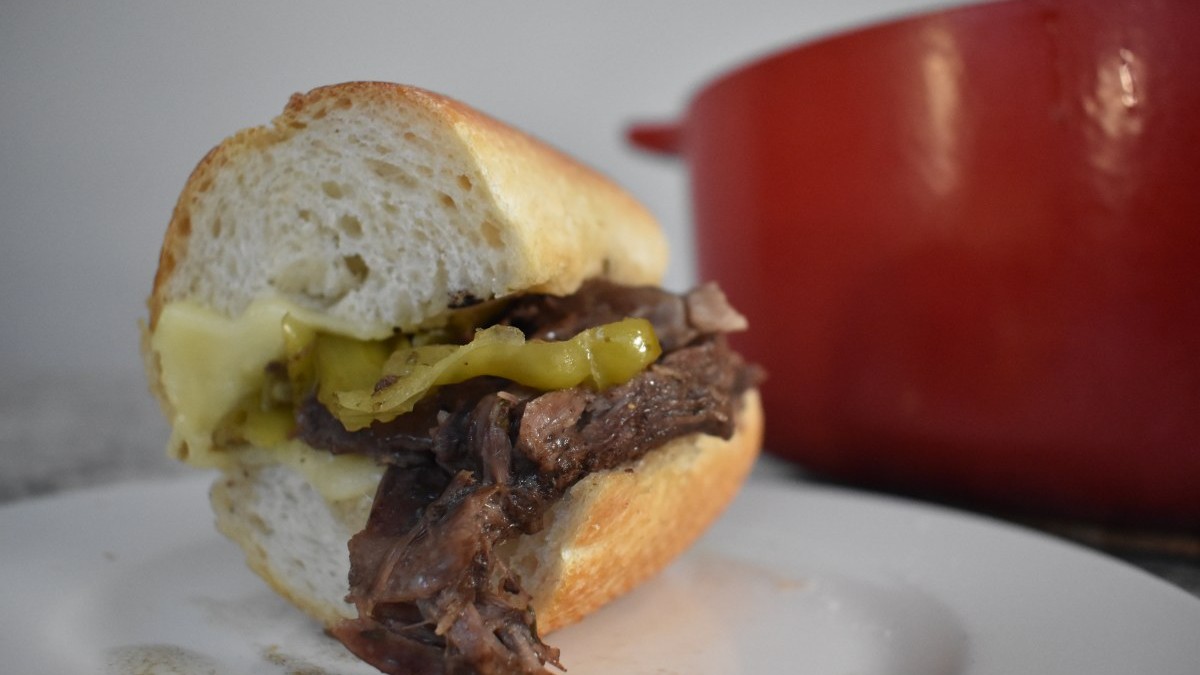 Image of Easy, Delicious Italian Beef on a Baguette