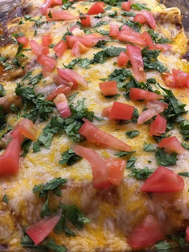 Image of Green Chili Chicken Enchiladas with Red Enchilada Sauce
