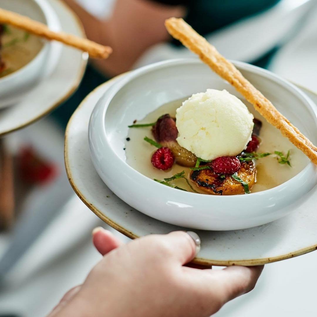 Spiced Grilled Stone Fruits with Zuta Arak Sorbet