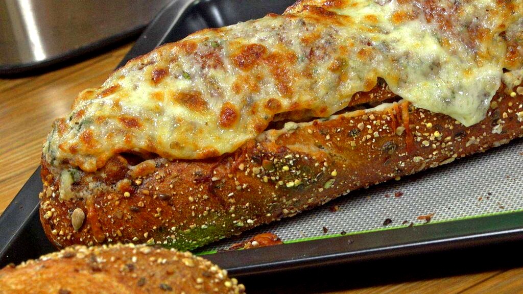 Image of Chicken Parm Stuffed Garlic Bread