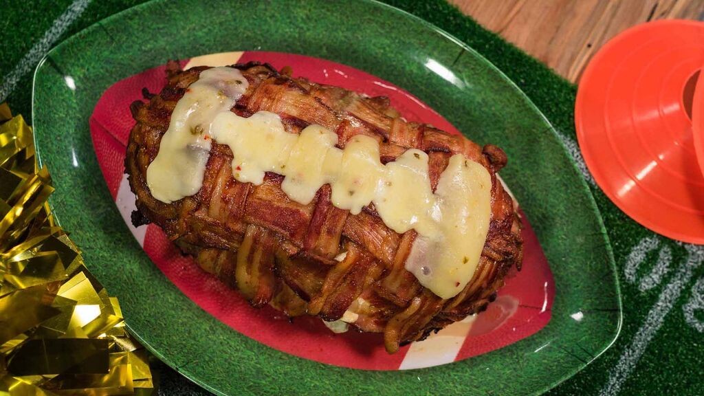 Image of Bacon Wrapped Meatloaf Football