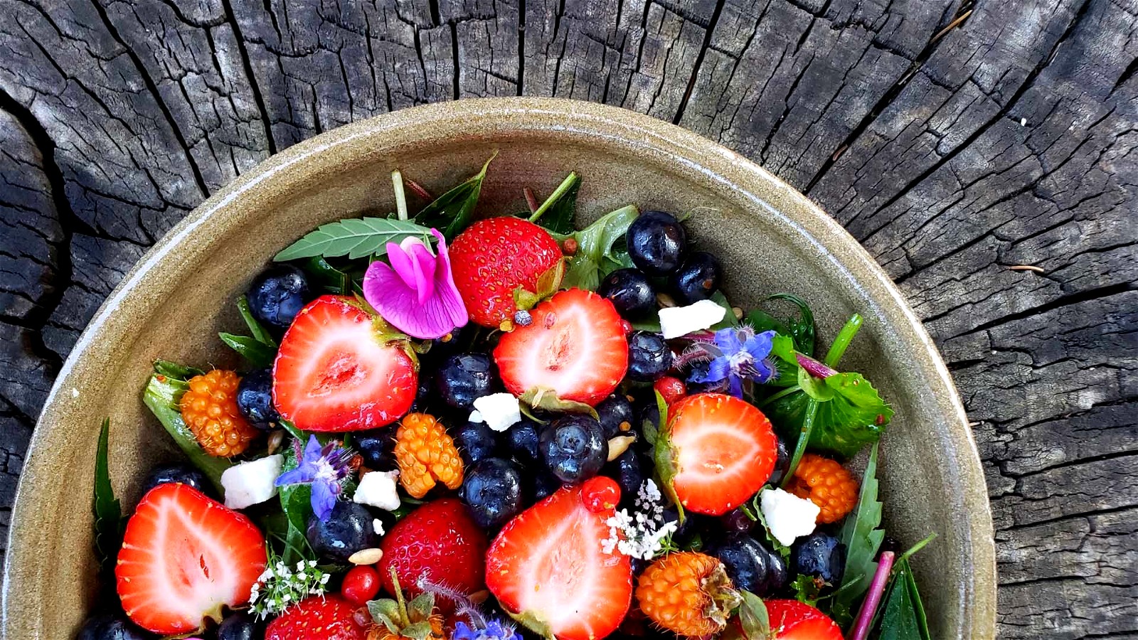 Image of Summer Greens & Berries Salad with Wild Huckleberry Vinaigrette