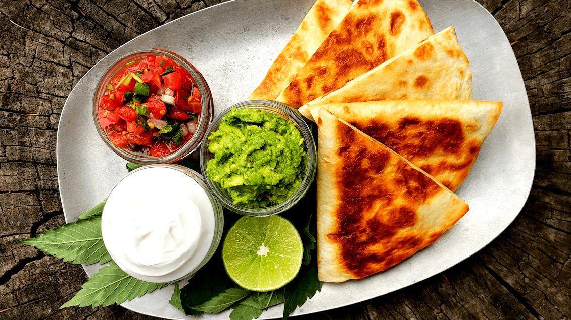 Image of Smokey Shrimp and Herb Quesadillas