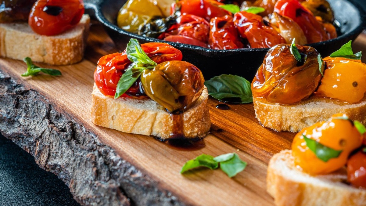 Image of Cherry Tomato Confit Bruschetta