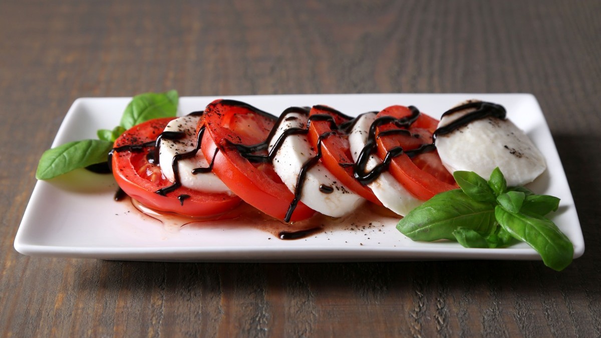 Image of Caprese Salad with Balsamic Glaze and Fresh Basil