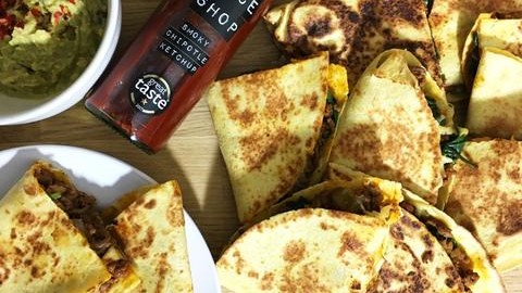 Image of Beef Quesadillas with Smoky Chipotle Ketchup