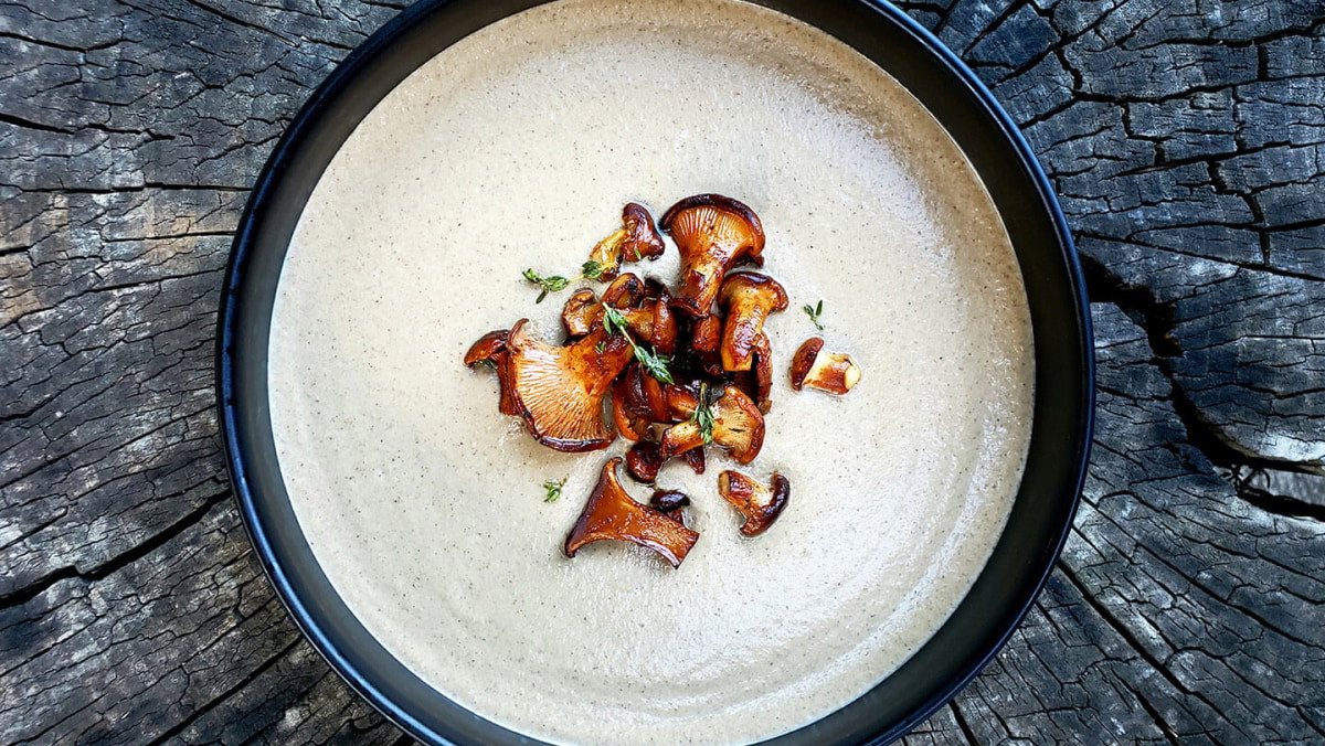 Image of Cream of Wild Mushroom and Garlic Soup