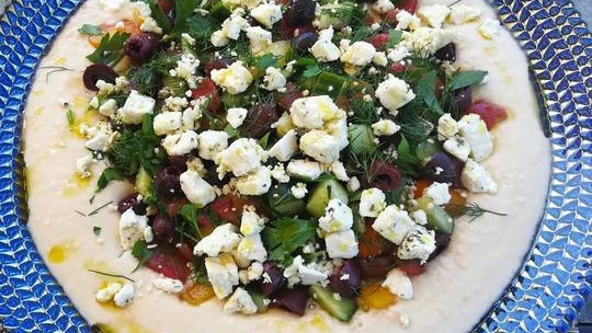 Image of Lemon & Dill White Bean Spread with Mediterranean Summer Salad