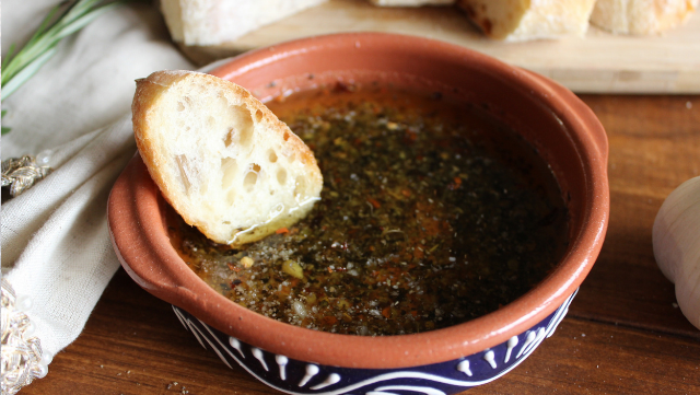 Image of Olive Oil with Roasted Garlic Dip