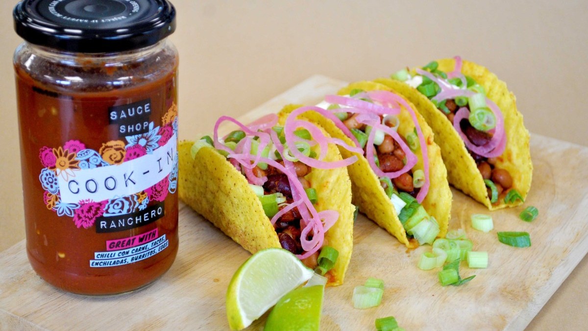 Image of Bean Chilli Tacos with Ranchero Cook-In Sauce