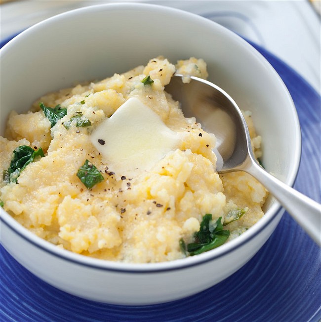 Image of Spinach and Onion Polenta