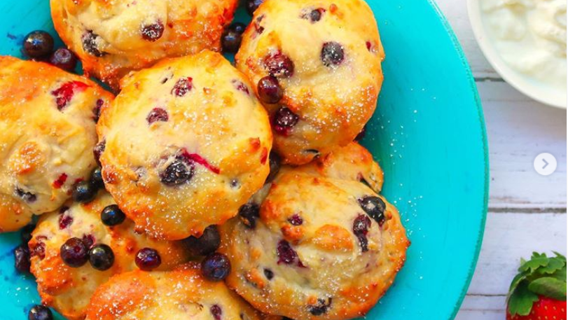 Image of BAKED BLUEBERRY + LEMON FRITTERS