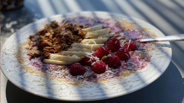 Image of Banana Granola with coconut, cinnamon, nutmeg and walnuts