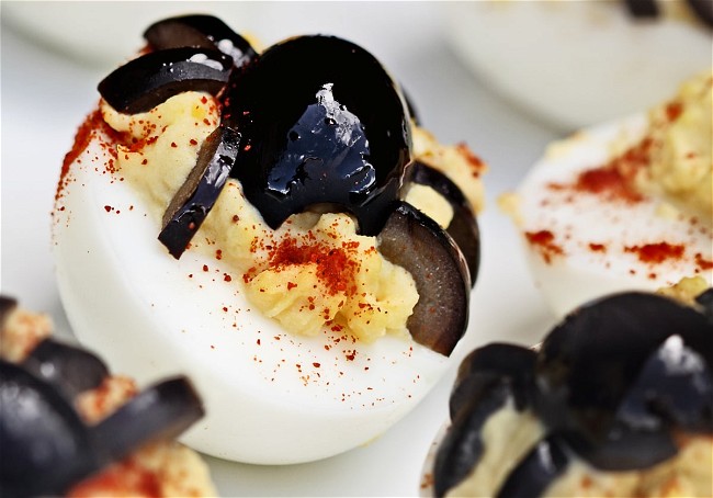 Image of Spooky Spider Deviled Eggs
