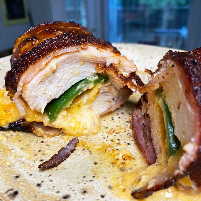 Image of Bacon Wrapped Chicken Stuffed with Poppers