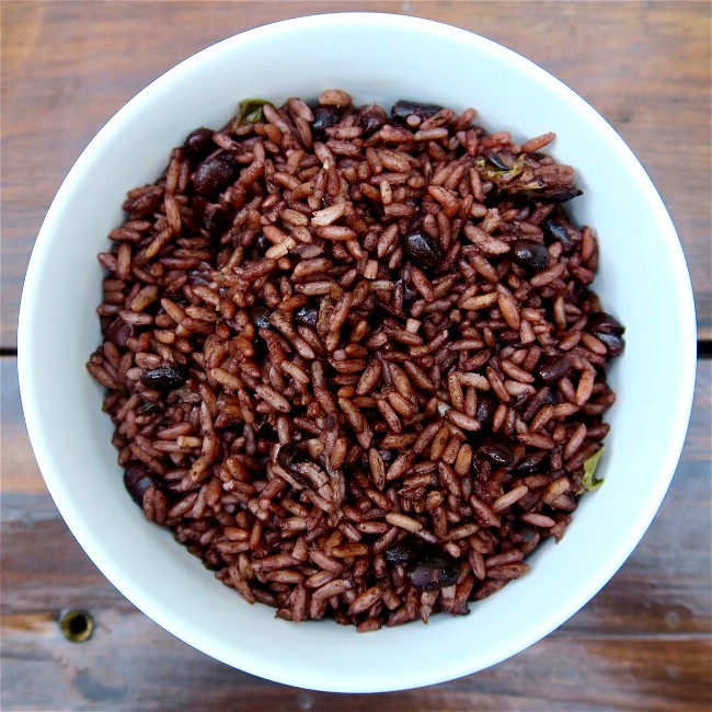 Image of cuban-style black beans & rice (congri)