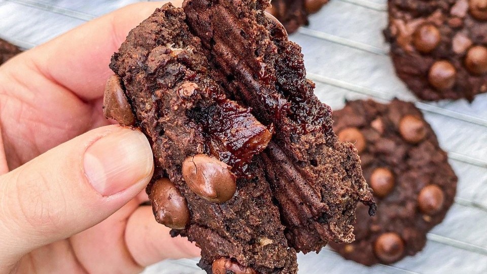 Image of Choc Hazelnut Stuffed Protein Cookies