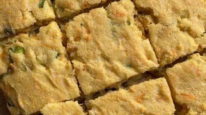 Image of Cheesy Scallion Cornbread