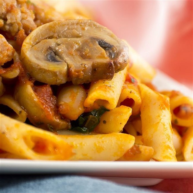 Image of Baked Pasta with Sausage and Mushrooms