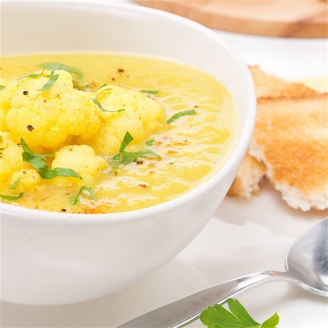 Image of Curried Cauliflower Soup with Beans
