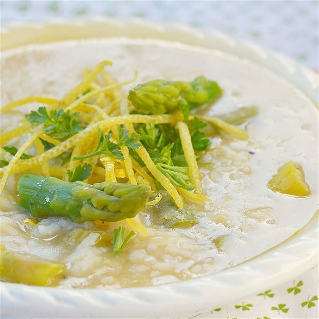 Image of Lemon Soup with Asparagus and Barley