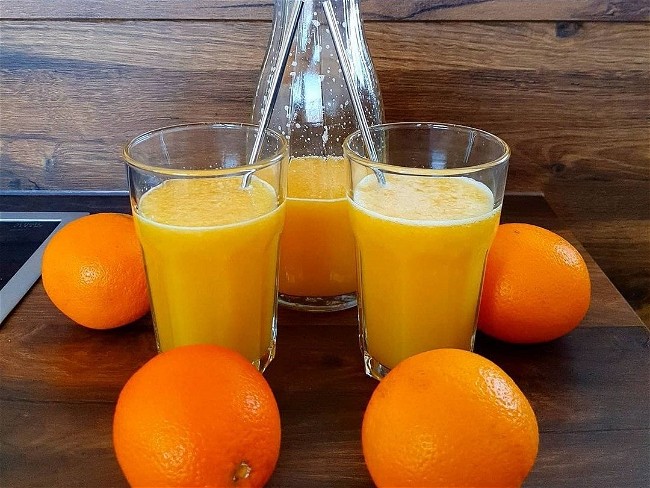 Image of 🍊 Ananas-Zitrone-Orangensaft Saft | Rezept