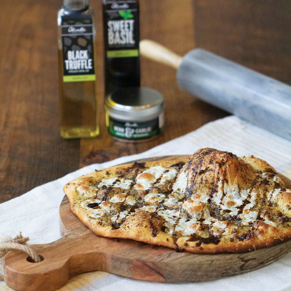 Garlic and Black Truffle Pizza