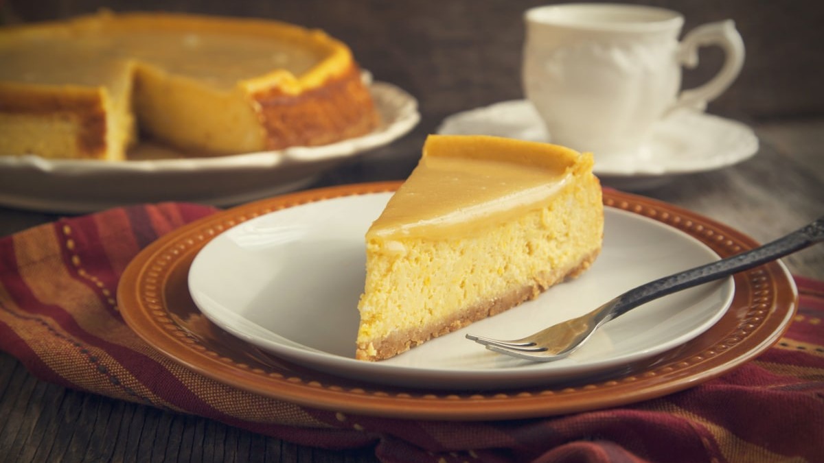 Image of Vegan Pumpkin Cheesecake Pie