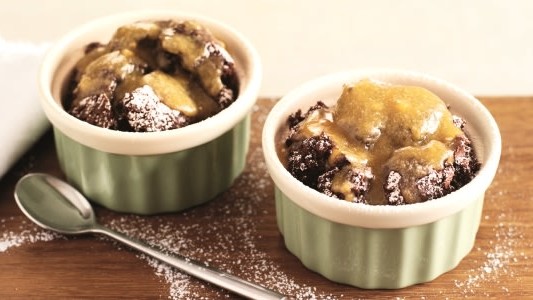Image of Easy Peasey Chocolate Puddings with Toffee Sauce