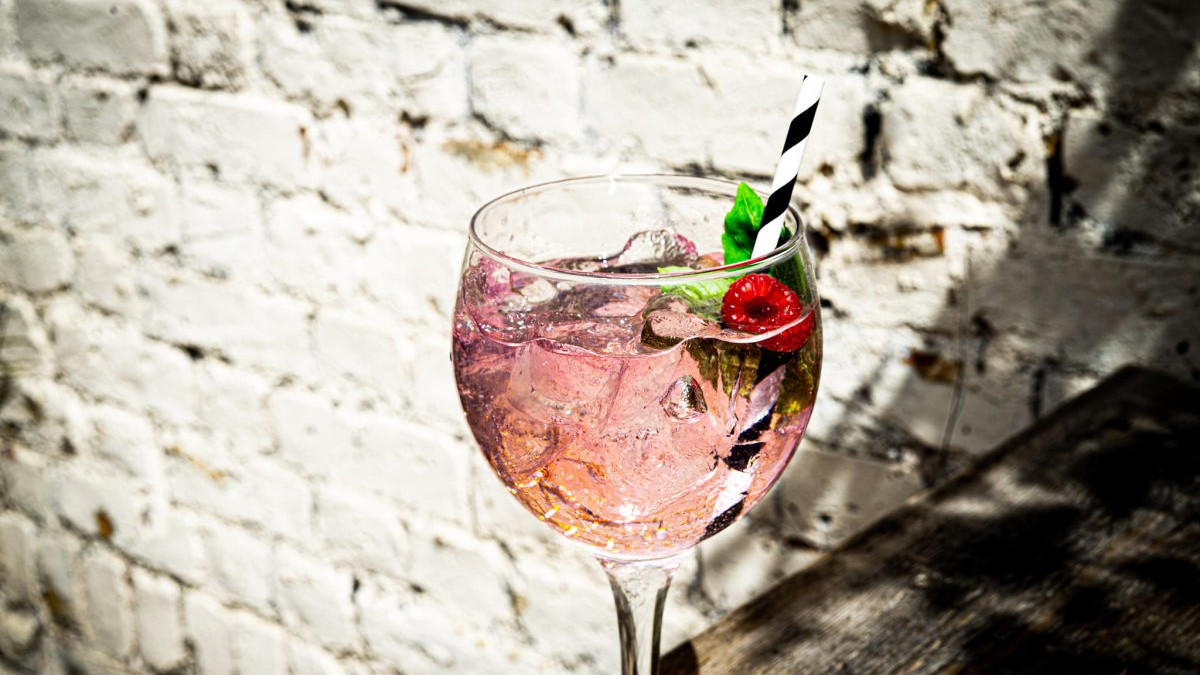 Image of Ultimate Pink Gin Cocktail with Elderflower, Raspberries & Fresh Basil