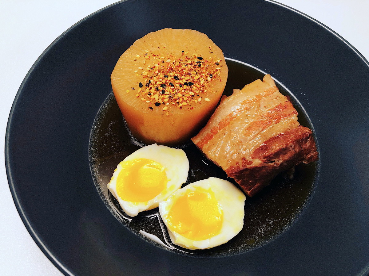 Japanese Braised Daikon Radish & Pork Belly