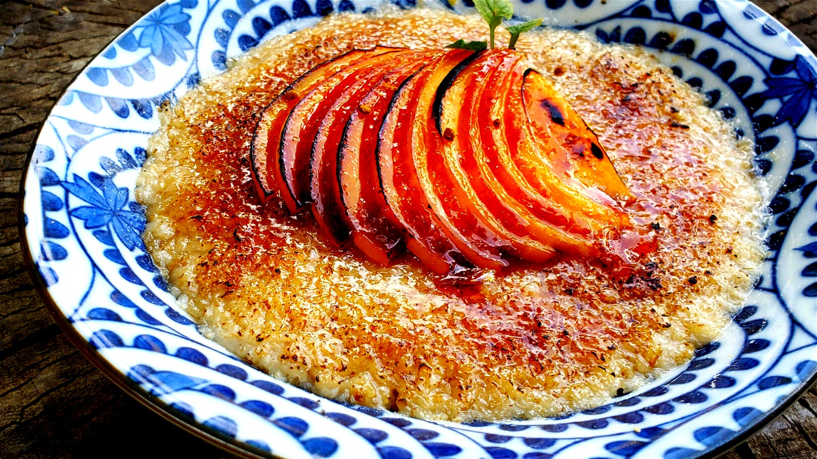 Image of Red Haven Peach Oatmeal Brûlée
