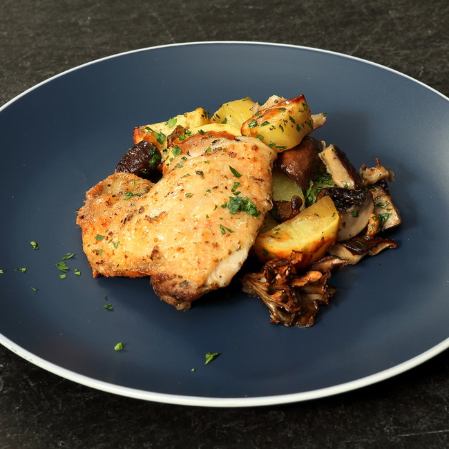 Image of Sheet Pan Chicken with Potatoes and Mushrooms