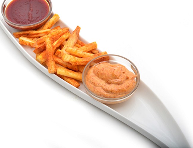 Image of Yuca Fries with Chile-Lime Aioli and Spicy Tomato Ketchup