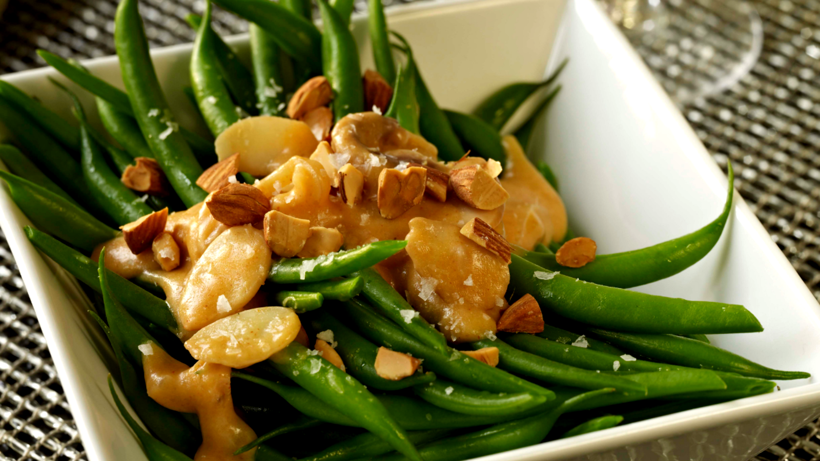 Image of Roasted Green Beans With Almond Brittle