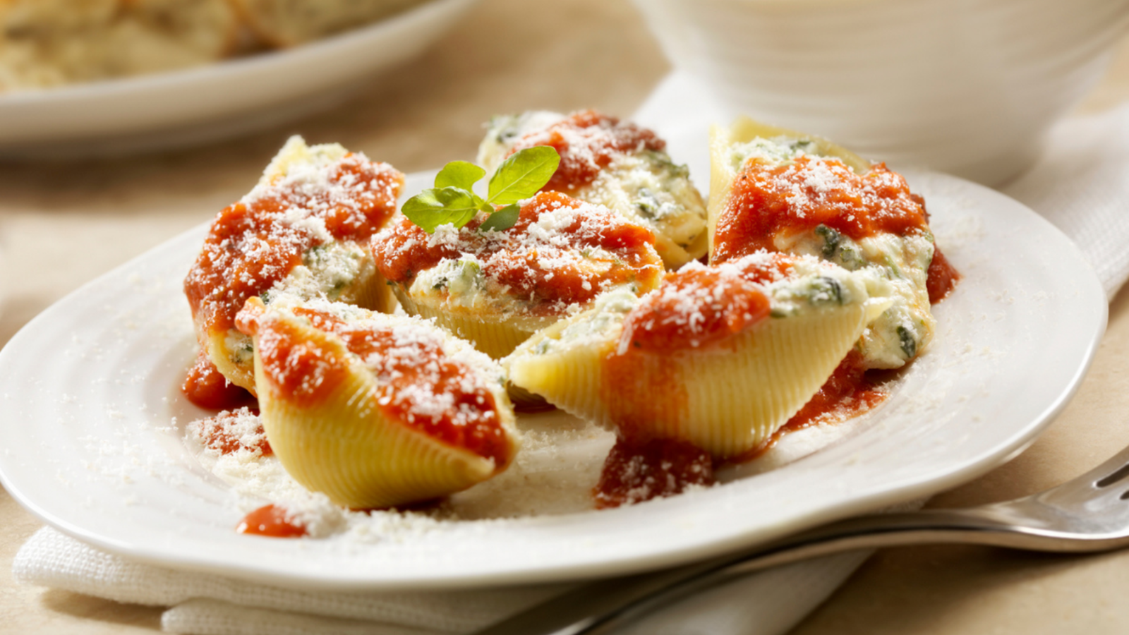 Image of Stuffed Shells With Swiss Chard And Mozzarella