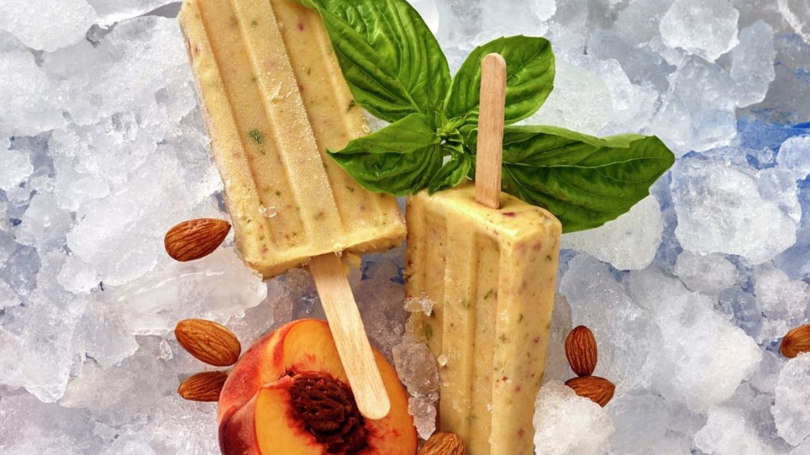 Image of Peach Basil Popsicles