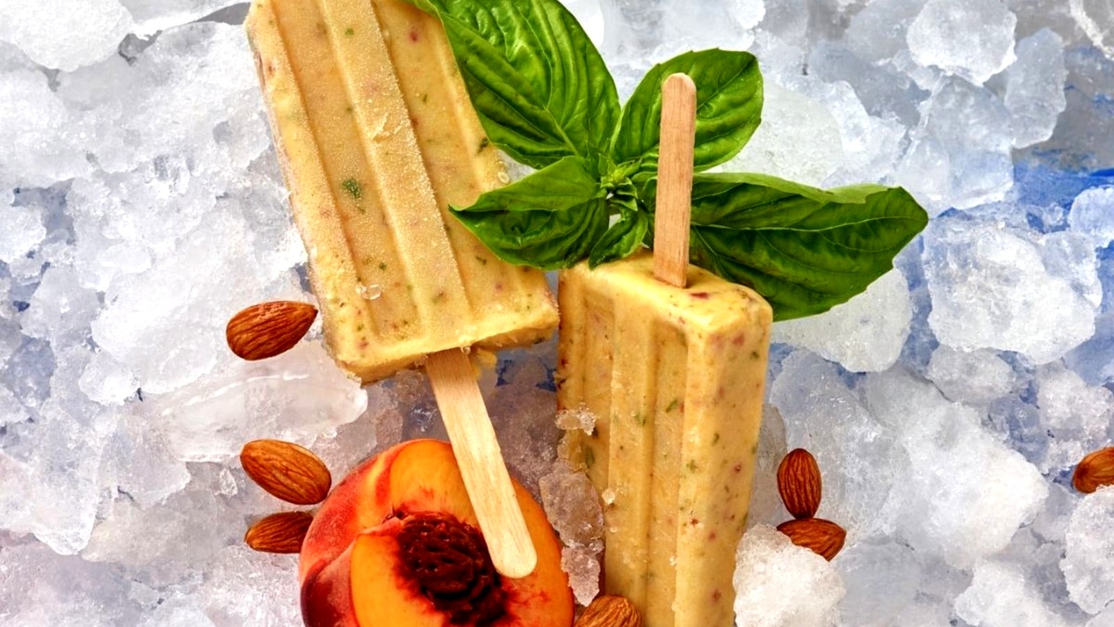 Image of Peach Basil Popsicles