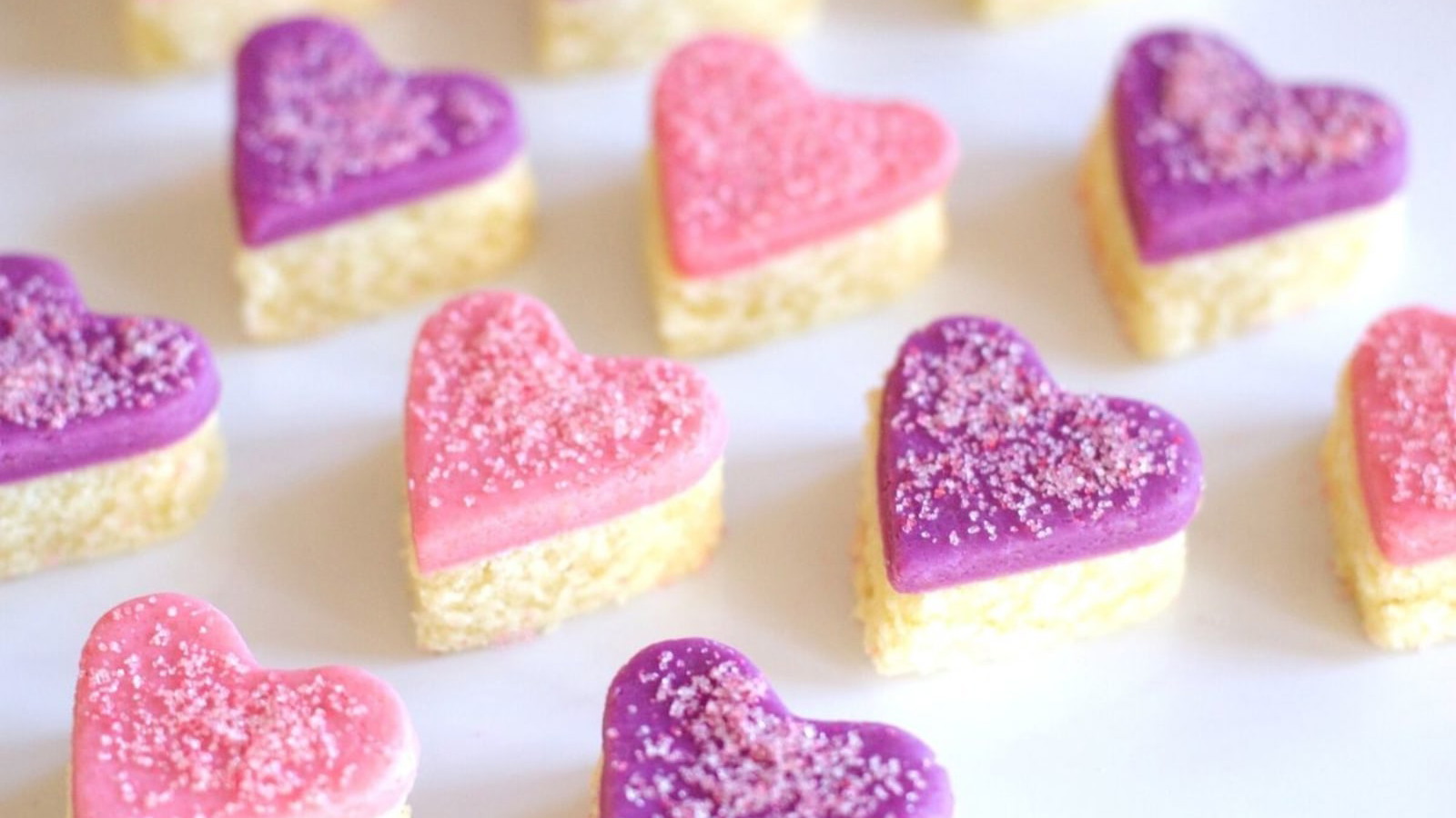 Image of Heart-Shaped Marzipan Cut-Out Cakes