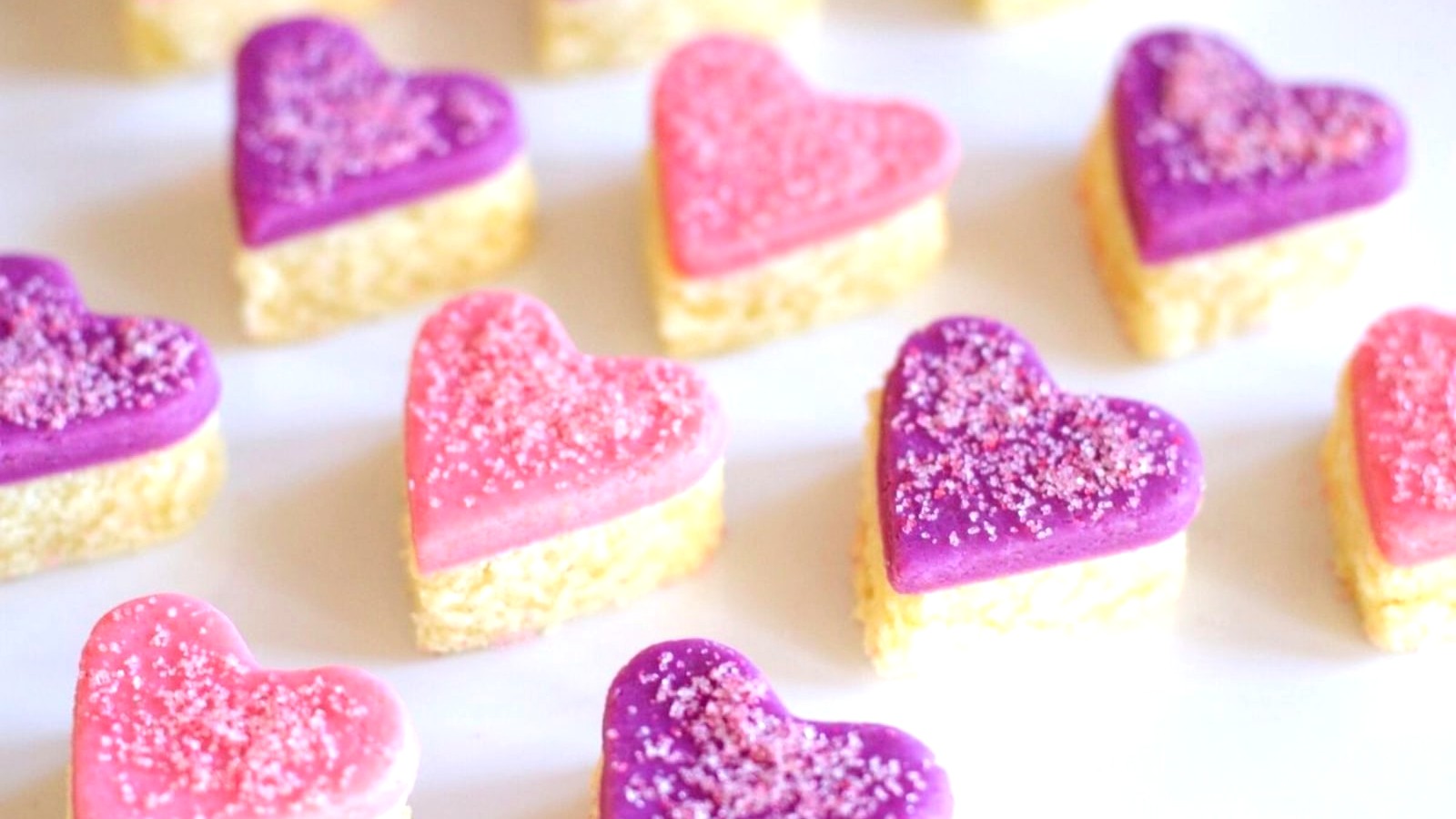 Image of Heart-Shaped Marzipan Cut-Out Cakes