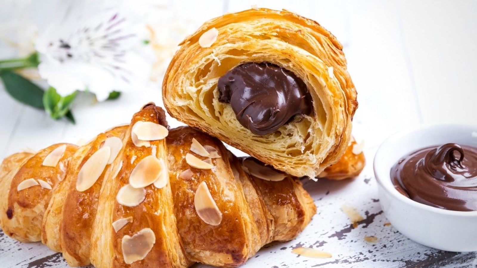 Image of Easy Almond Paste and Chocolate Croissants