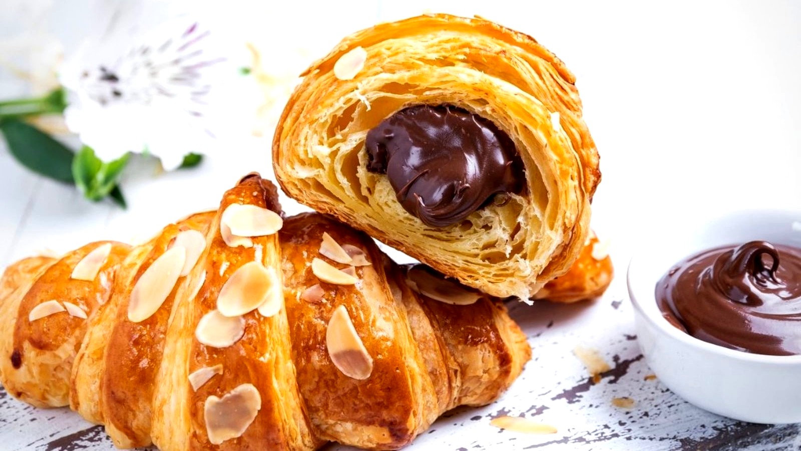 Image of Easy Almond Paste and Chocolate Croissants