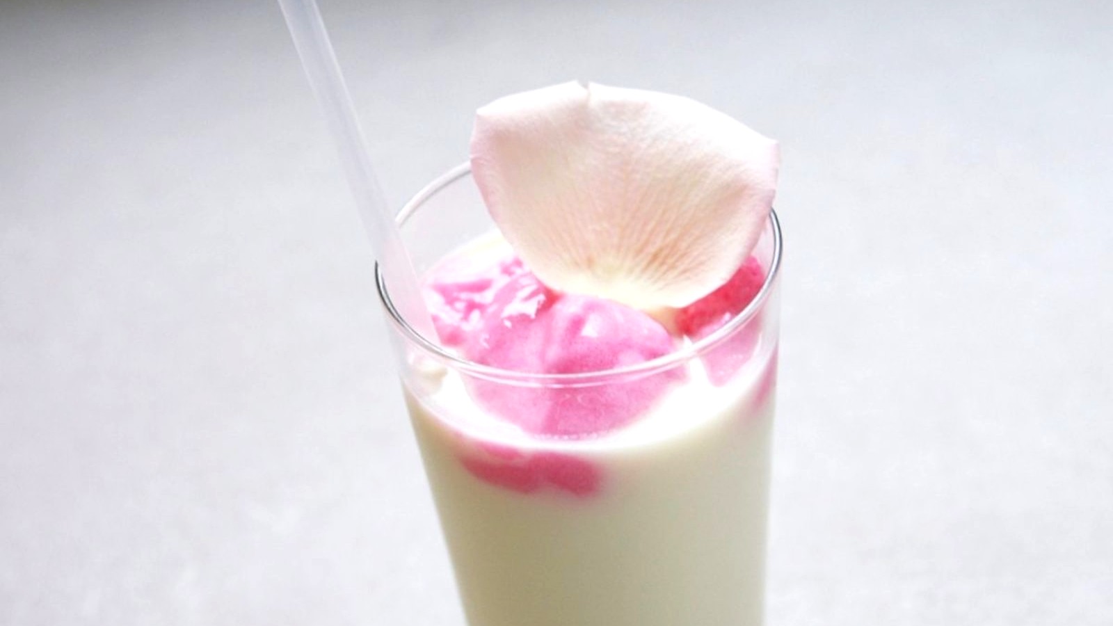 Image of Almond Infused Milk and Rose Petal Foam